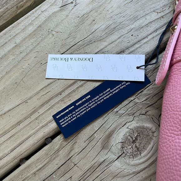 Dooney & Bourke Lucca Pale Pink Pebbled Leather Crossbody Bag. NEW - Picture 12 of 13